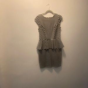 Black and White Peplum Dress